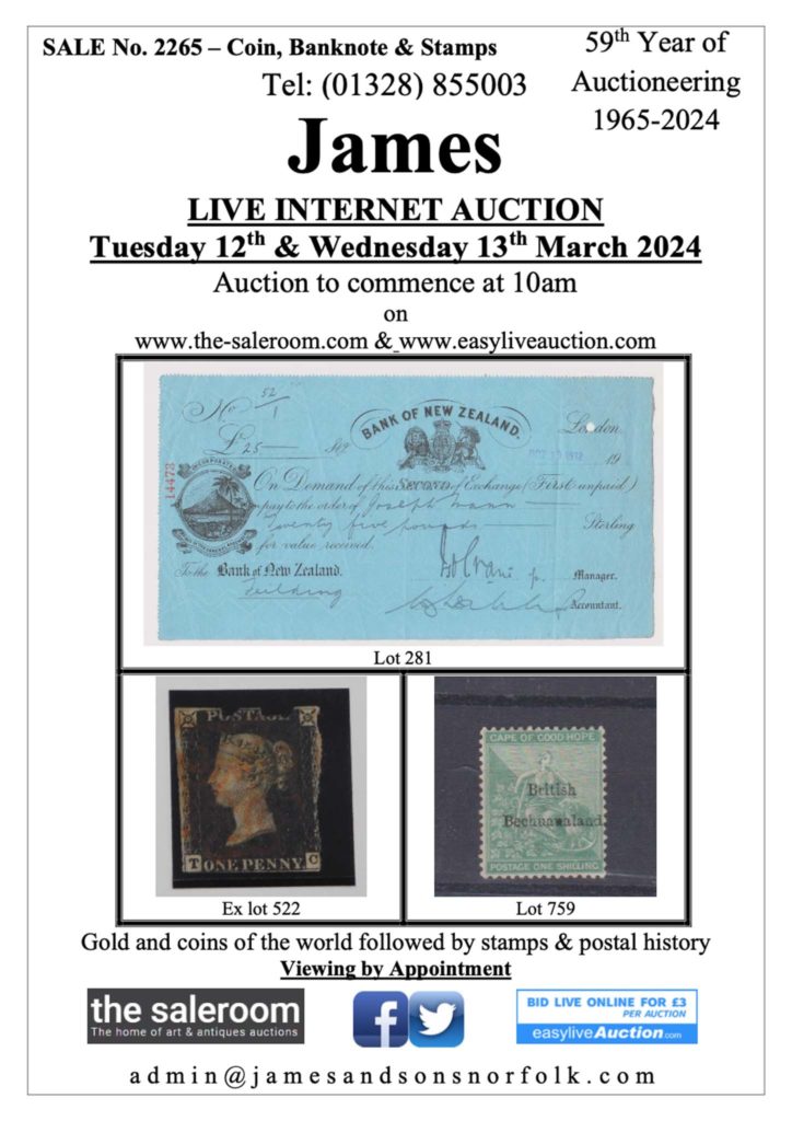 2265 - Coins, Banknotes and Stamps - 12&13th March 2024